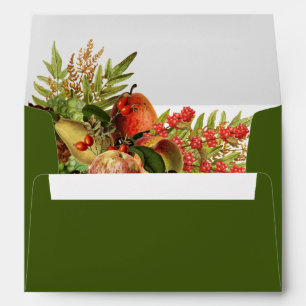 Fall Fruits and Berries Green Envelope