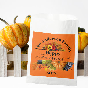 Fall Fruits Flowers And Foliage Happy Thanksgiving Favour Bags