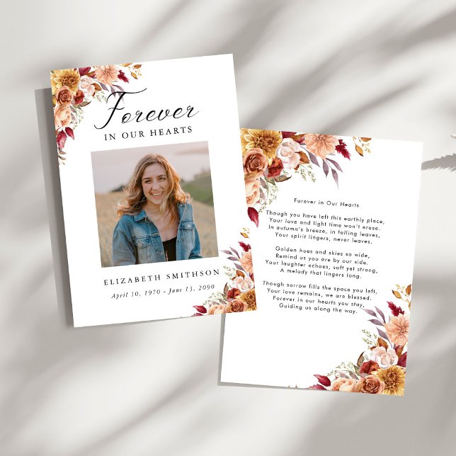 Fall Funeral Forever in Our Hearts Poem Prayer (Creator Uploaded)