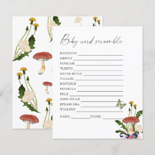 fall fungi - Word scramble baby shower game