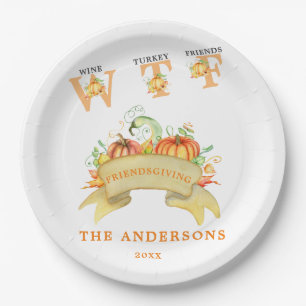 Fall Funny WTF Pumpkins Thanksgiving Feast Paper Plate