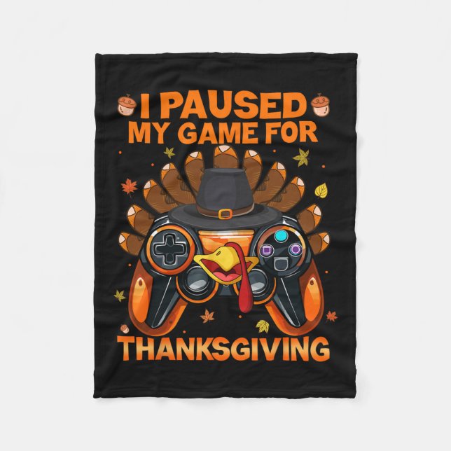 Fall Gaming Controller Turkey Funny Boy Kids  Fleece Blanket (Front)