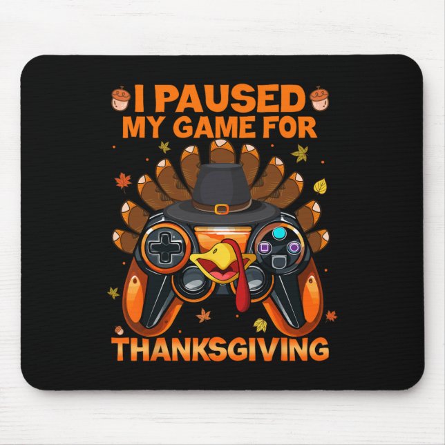 Fall Gaming Controller Turkey Funny Boy Kids  Mouse Pad (Front)