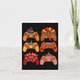 Fall Gaming Video Game Turkey Thanksgiving Day 1 Card
