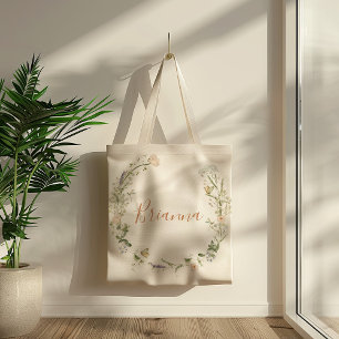 Fall Garden Wildflower Bridesmaid Tote Bag