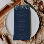 Fall Garden Wildflower Minimalist Dinner Menu<br><div class="desc">This fall garden wildflower minimalist dinner menu card is perfect for a rustic wedding. The design features pink,  blush,  rose and purple hand-painted wild flowers with butterflies. 

This menu can be used for a wedding reception,  rehearsal dinner,  bridal shower or any event.</div>