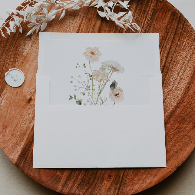 Fall Garden Wildflower Wedding Invitation  Envelope (Creator Uploaded)