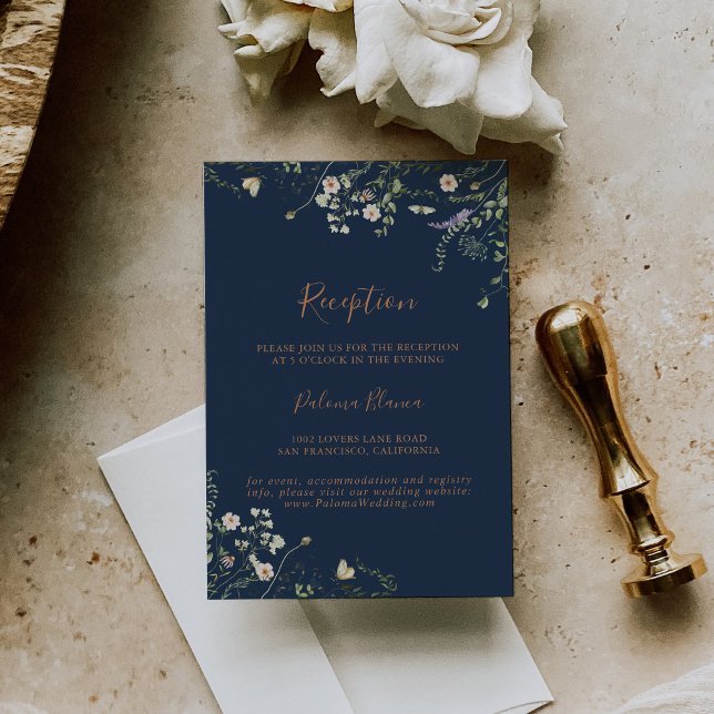  Fall Garden Wildflower Wedding Reception Enclosure Card (Creator Uploaded)