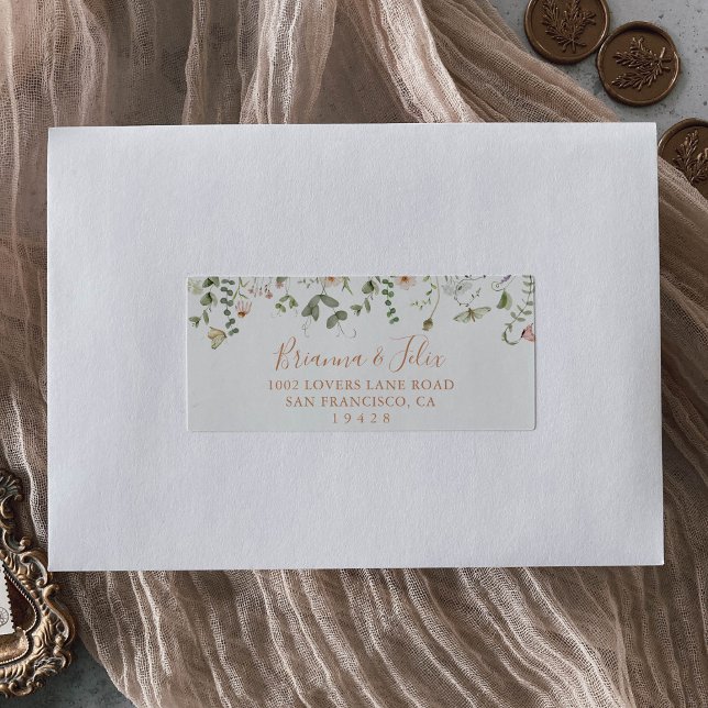 Fall Garden Wildflower Wedding RSVP Address Label (Creator Uploaded)