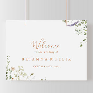 Fall Garden Wildflower Wedding Welcome Sign