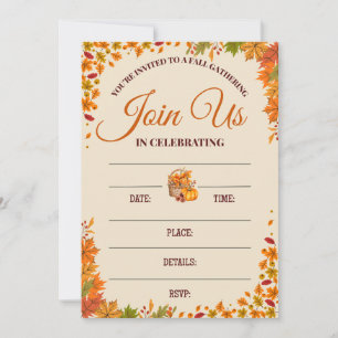 Fall Gathering Celebration Design Invitation