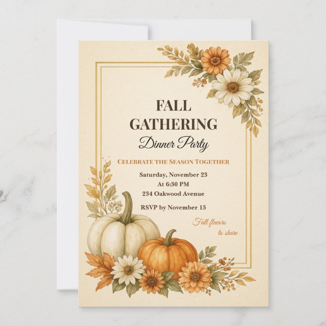 Fall Gathering Dinner Party Invitation (Front)