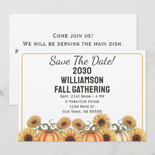 Fall Gathering Save The Date Sunflower  Invitation