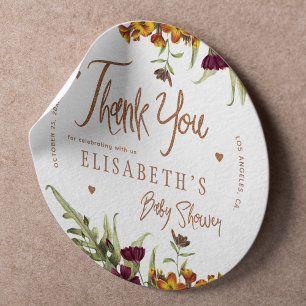 Fall gender neutral thank you baby shower favour classic round sticker