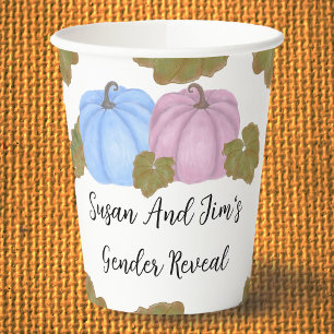 Fall Gender Reveal Little Pumpkin Theme  Paper Cups