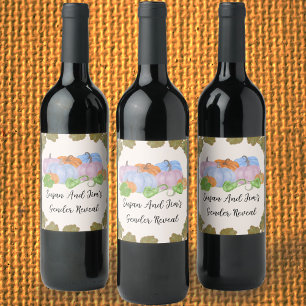 Fall Gender Reveal Little Pumpkin Theme Wine Label