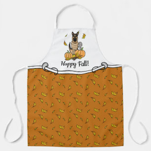 Fall German Shepherd Dog (black tan) Pumpkins Cute Apron