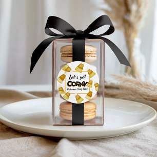 Fall Get Corny Candy Corn Funny Halloween Party  Classic Round Sticker