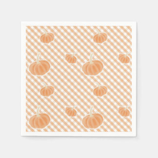 Fall Gingham Pumpkin Napkin – Thanksgiving Decor
