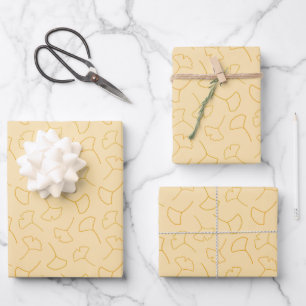 Fall Ginkgo Abstract Pattern Wrapping Paper Sheet