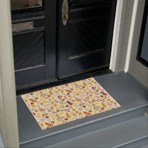 Fall Ginkgo Leaves and Olive Pattern Doormat