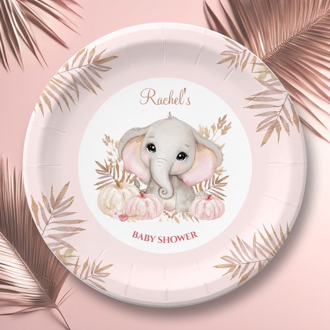 Fall Girl Baby Shower Paper Plates (Fall Girl Baby Shower Paper Plates)