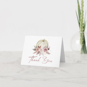 Fall Girl's Little Pumpkin Baby Shower Thank You Card