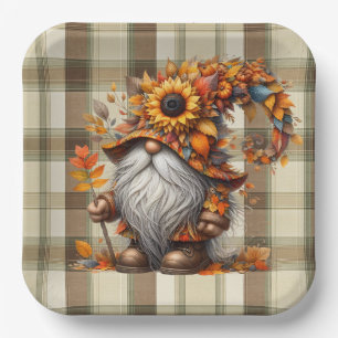 Fall Gnome  Paper Plate