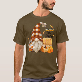 Fall Gnome Pumpkin Spice Everything Cute Gnome Hal T-Shirt