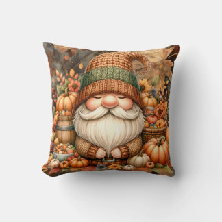 Fall Gnome Throw Pillow Cover – Cosy Autumn Decor 