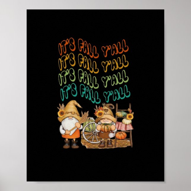 Fall Gnome With Our It’s Fall Y’all Design Poster (Front)