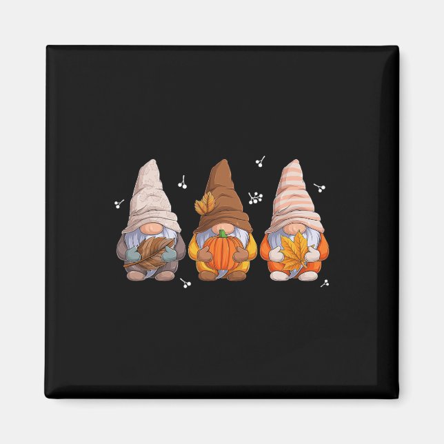 Fall Gnomes Thanksgiving Gnomes With Pumpkin Autum Magnet (Front)