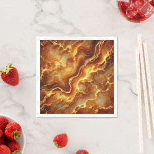Fall Gold & Amber Marble Texture Decoupage Napkins