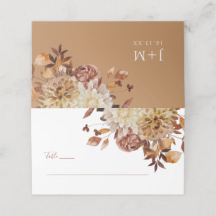 Fall Gold Terracotta Watercolor Floral Wedding Pla Place Card