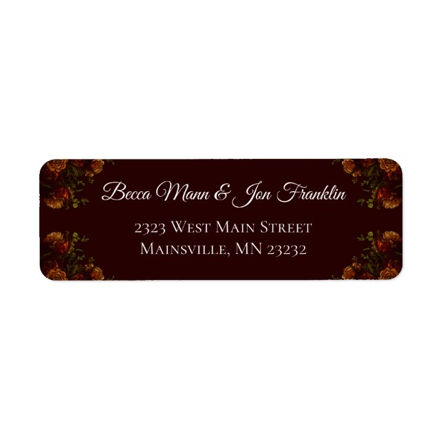 Fall Gothic Wedding Rustic Orange Maroon (Front)
