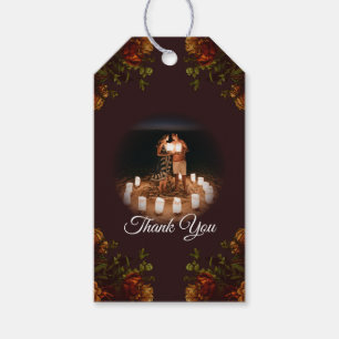 Fall Gothic Wedding Rustic Orange Maroon Gift Tags