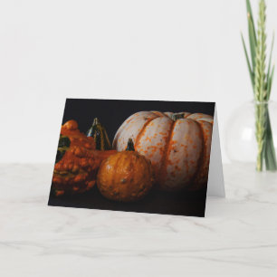 Fall gourds and pumpkin holiday card