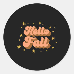 Fall Graphic Tees - Hello Fall  Classic Round Sticker