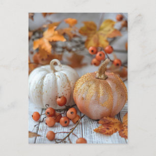 fall greeting card elegant pumpkins