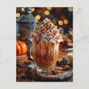 fall greeting card hot pumpkin spice latte