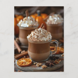 fall greeting card hot pumpkin spice latte