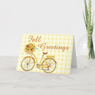 Fall greetings bicycle card