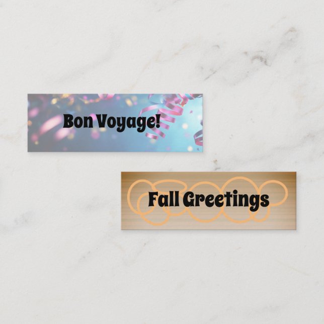 Fall Greetings/Bon Voyage  Mini Business Card (Front/Back)