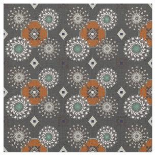 Fall Grey and Rust Brown Pattern Fabric