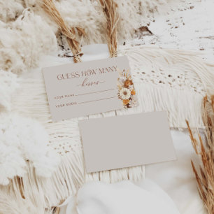 Fall Guess How Many Kisses Bridal Game  Enclosure Card