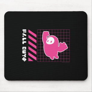Fall Guys Neon Grid Jumping Bean Gamer Vibes Mouse Pad