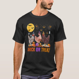 Fall Halloween Chicken Pumpkin Chick Or Treat Spoo T-Shirt