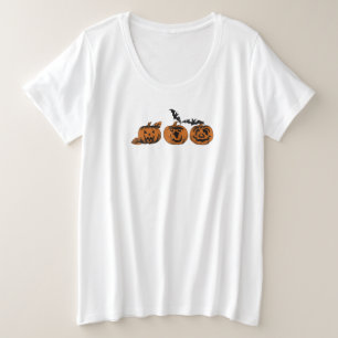 Fall/Halloween/pumpkin/bat T-Shirt Plus Size T-Shirt