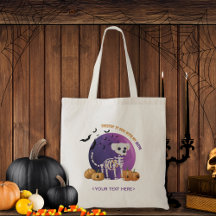 Fall Halloween Spooky Trick or Treat Tote Bag