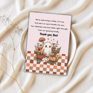 Fall Halloween Thank You, Boo Baby Shower  Thank You Card